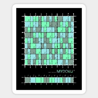 Mydoku_W001_V001_001_F: Sudoku, Sudoku coloring, logic, logic puzzle, holiday puzzle, fun, away from screen Magnet